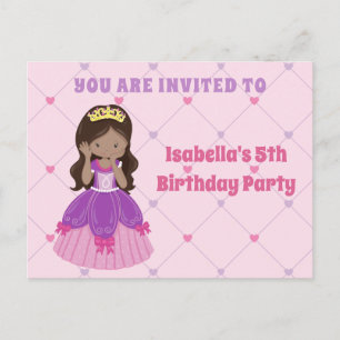 Postale Carte d'invitation pour l'anniversaire d'une princ