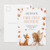 Postale Carte d'invitation pour le premier anniversaire de (Devant / Derrière)