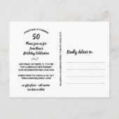 Postale Carte d'invitation pour les 50 ans avec 2 photos e (Dos)