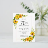 Postale Carte d'invitation pour les 70 ans Sunflower Daisy (Debout devant)