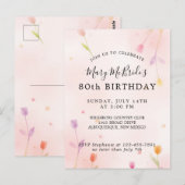 Postale Carte d'invitation pour les 80 ans (Devant / Derrière)