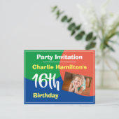 Postale Carte d'invitation pour un anniversaire 16 ans ave (Debout devant)