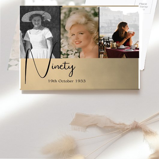 Postale Carte d'invitation pour un collage photo pour le 9