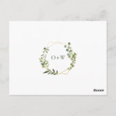 Postale Carte d'invitation pour un déjeuner nuptial modern (Dos)