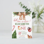 Postale Carte d'invitation pour un premier anniversaire de (Debout devant)