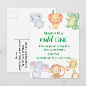 Postale Carte d'invitation pour une fête d'anniversaire su (Devant / Derrière)