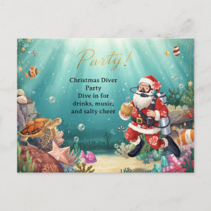 Postale Carte d'invitation pour une fête de Noël de plonge