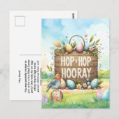 Postale Carte d'invitation pour une fête de Pâques  (Devant / Derrière)