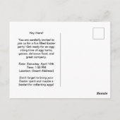 Postale Carte d'invitation pour une fête de Pâques  (Dos)
