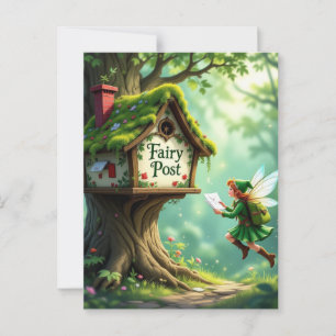 Postale Carte d'invitation pour une fête d'enfant fée magi