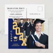 Postale Carte d'invitation pour une soirée de remise de di (Devant / Derrière)