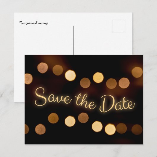 Postale Carte d'invitation "Save the Date" et message pers (Devant / Derrière)