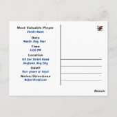 Postale Carte d'invitation thème football pour garçons HAM (Dos)