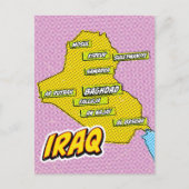 Postale Carte d'Irak illustrée par l'art pop (Devant)