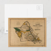 Postale Carte d'Oahu, Hawaiian Island (1881) (Devant / Derrière)