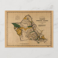 Carte d'Oahu, Hawaiian Island (1881)