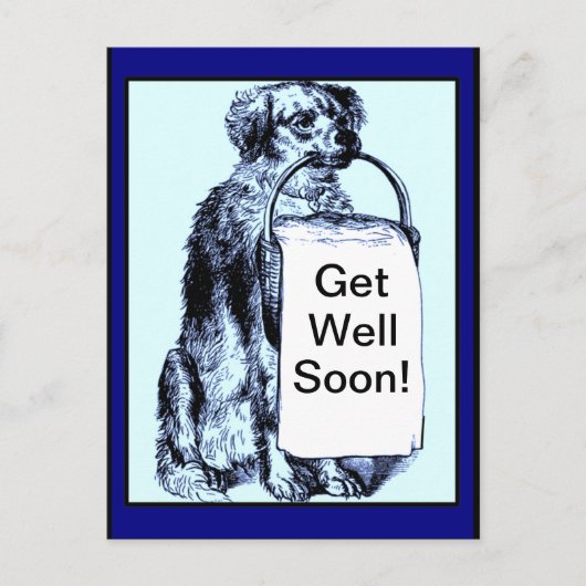 Postale Carte Dog Get Well Card (Devant)