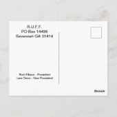 Postale Carte d'organisation RUFF (Dos)