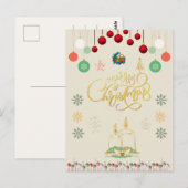 Postale Carte d'ornement de Noël étincelante (Devant / Derrière)