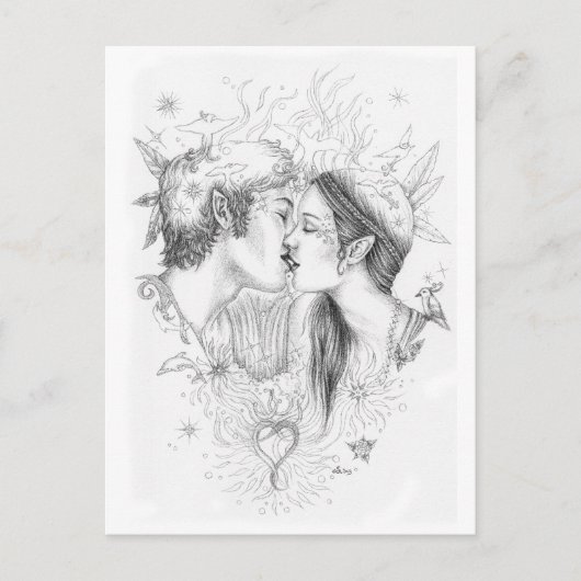 Postale Carte Douces retrouvailles (Devant)