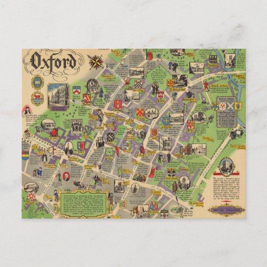 Postale Carte d'Oxford, Angleterre (Chemins de fer britann (Devant)