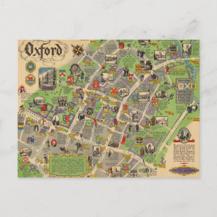 Postale Carte d'Oxford, Angleterre (Chemins de fer britann