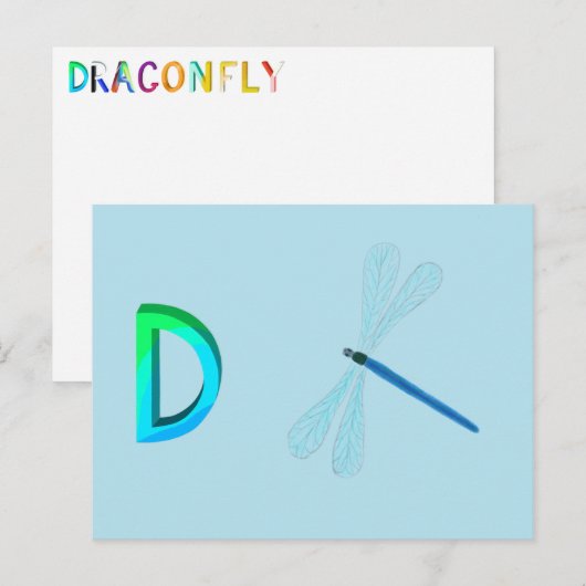 Postale Carte Dragonfly (Devant / Derrière)