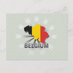 Postale Carte Drapeau Belgique 2.0
