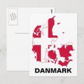Postale Carte Drapeau Danemark (Devant / Derrière)