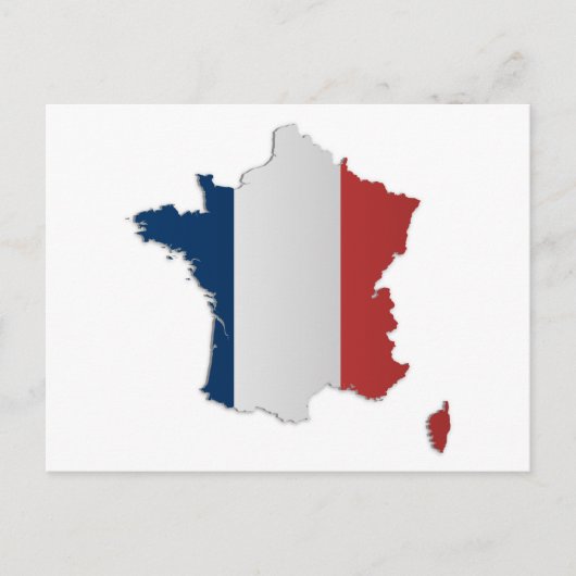 Postale Carte Drapeau France (Devant)