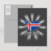 Postale Carte Drapeau Islande 2.0 (Devant / Derrière)