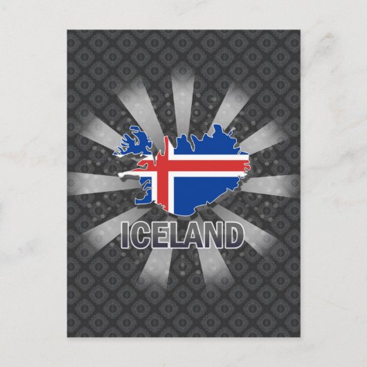 Postale Carte Drapeau Islande 2.0 (Devant)
