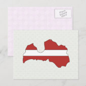 Postale Carte Drapeau Lettonie grandeur taille (Devant / Derrière)