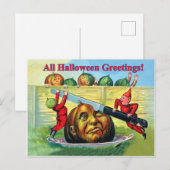 Postale Carte drôle d'Halloween (Devant / Derrière)