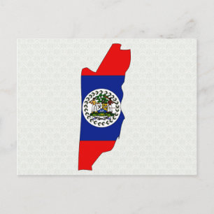 Postale Carte du Belize avec drapeau grandeur réelle