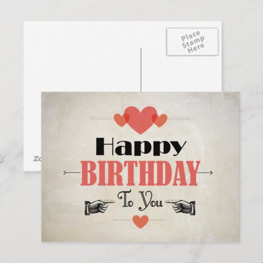 Postale Carte du Birthday (Devant / Derrière)