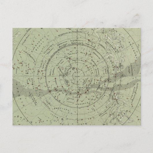 Postale Carte du centre du ciel du sud (Devant)