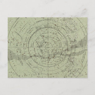 Postale Carte du centre du ciel du sud