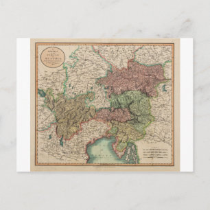Postale Carte du Cercle d'Autriche en 1801 par John Cary