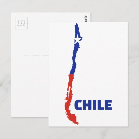 Postale Carte du Chili (Devant / Derrière)