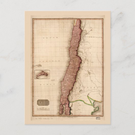 Postale Carte du Chili (1818) (Devant)