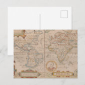 Postale Carte du Circumnavigation de Drake du Globe (Devant / Derrière)
