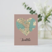 Postale Carte du coeur de Seattle (Debout devant)