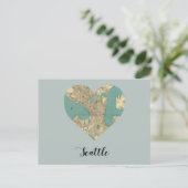 Postale Carte du coeur de Seattle (Debout devant)