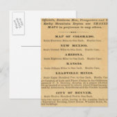 Postale Carte du Colorado par Thayer (Devant / Derrière)