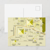 Postale Carte du complexe pyramidal de Gizeh Diagramme (Devant / Derrière)