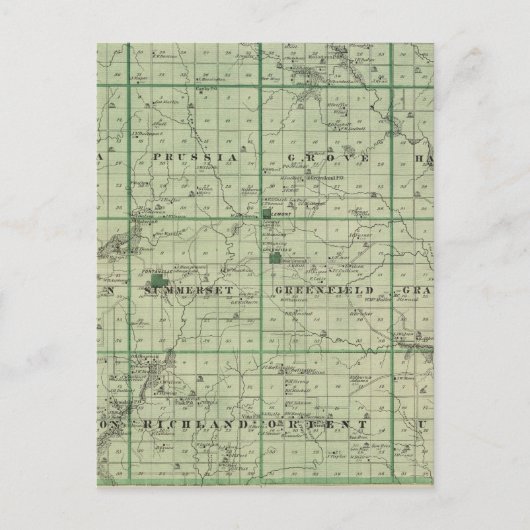 Postale Carte du comté d'Adair, État de l'Iowa (Devant)