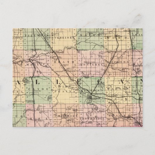Postale Carte du comté d'Allegan, Michigan (Devant)