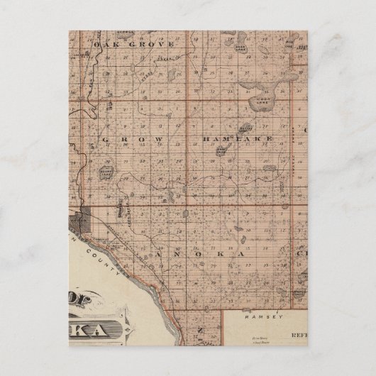 Postale Carte du comté d'Anoka, Minnesota (Devant)