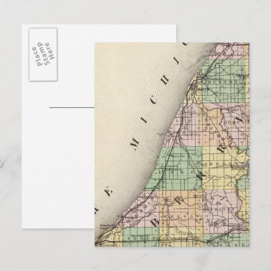 Postale Carte du comté de Berrien, Michigan (Devant / Derrière)